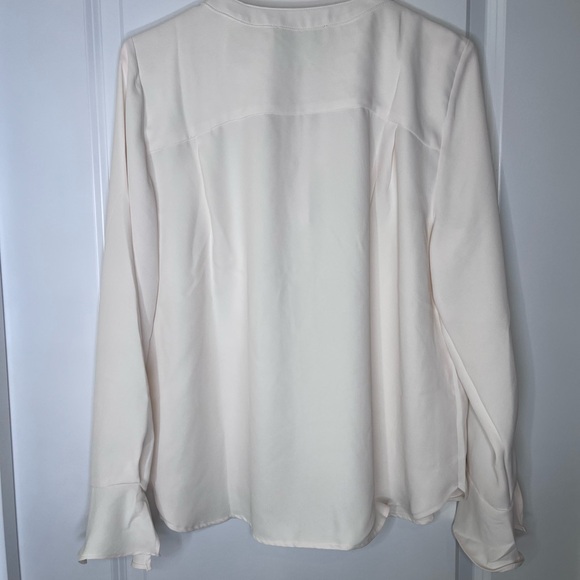LOFT Cream Long Sleeve Ruffled Blouse - Picture 5 of 8